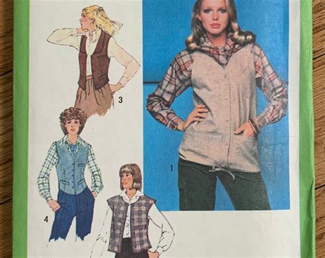 Vintage 1970s Sewing Pattern B36 Womens Button Down Vest Simplicity 8685 Uncut Etsy