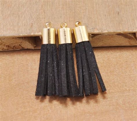 25pcs 35mm Mini Leather Tassels Black Fringe Tassels Jewelry Tassels