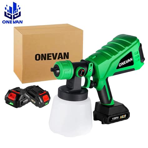 1000ml 800W Cordless Electric Paint Sprayer Spray Gun 2 Batteries