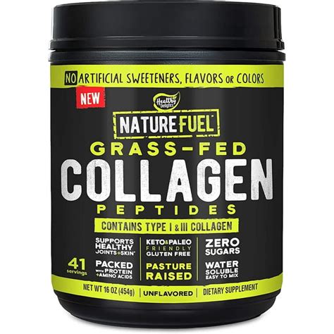 Healthy Delights Nature Fuel Grass Fed Collagen Peptides Powder Unflavored 16 Oz 41 Servings