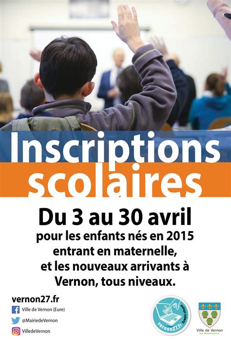 Affiche Inscriptions Scolaires 2018 Mairie De Vernon