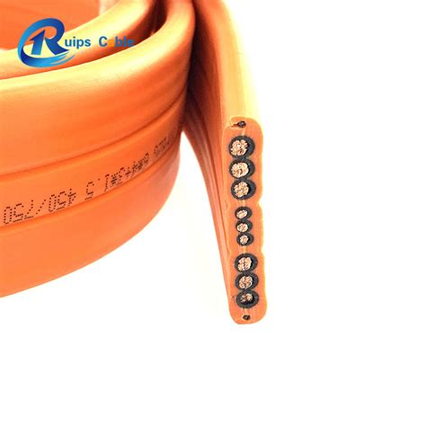 12 24 36 48 Cores Flexible Flat Elevator Lift Travelling Cable For CCTV