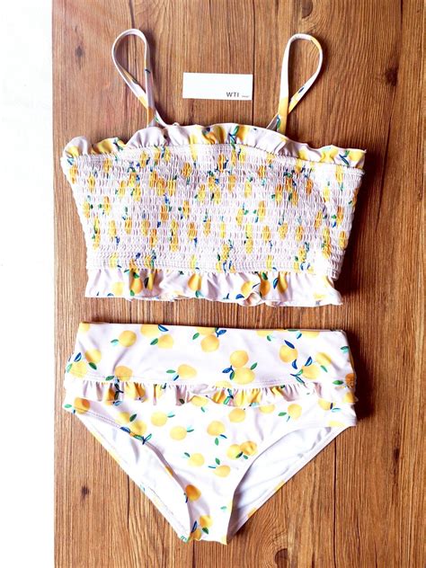 Ruffle Hem Scrunched High Waisted Bandeaux Bikini Set W T I Design Artofit