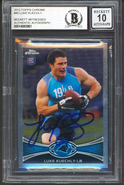 Lot Detail Luke Kuechly Signed 2012 Topps Chrome Signed Rookie Card