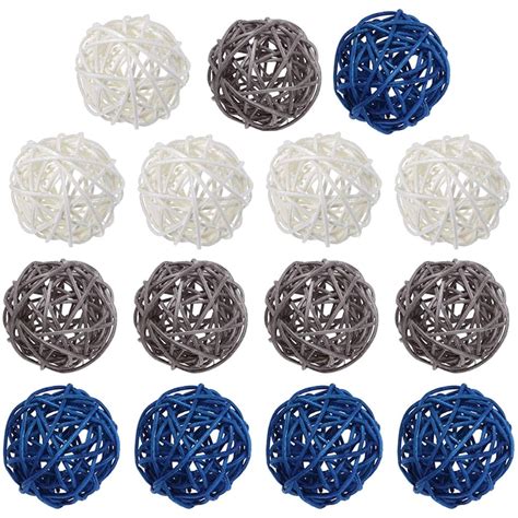 15PCS Wicker Rattan Ball Crafts Decorative Ball Layout Supplies For