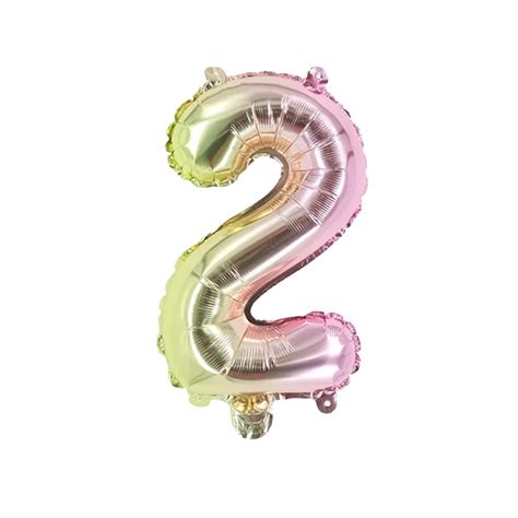 Number Two Balloon Colorful Number 2 Balloon 32" Foil Mylar Colorful ...