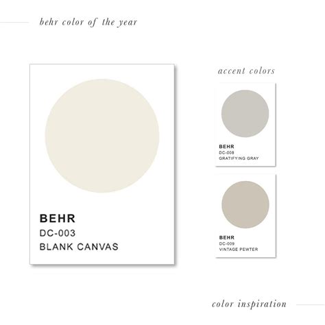 Behr Color Of The Year Blank Canvas DC 003 A Warm White Shade That