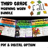 November Third Grade Morning Work Math And Ela Pdf And Digital By Emily