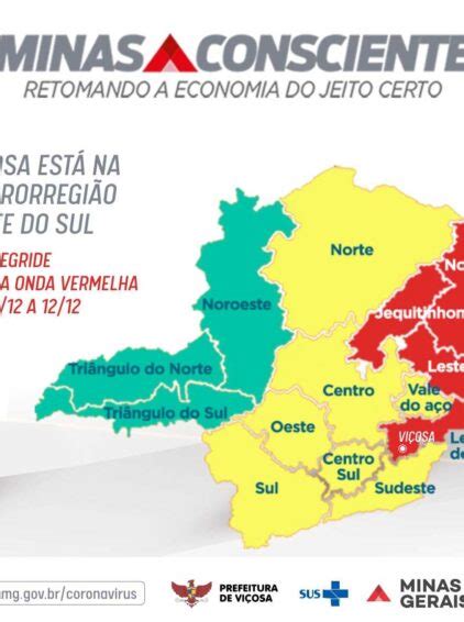 Viçosa regride para a onda vermelha do Minas Consciente Primeiro a Saber