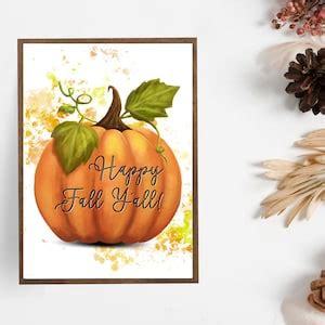 Happy Fall Y'all Wall Art Printable Fall Wall Art Fall Decor Gallery Wall Art Fall Home Decor ...