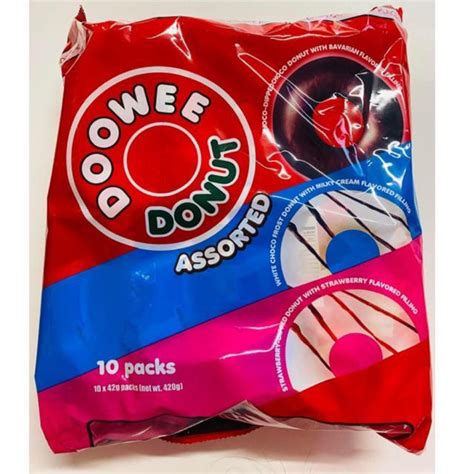 Doowee Donut Assorted Flavor G X Pcs Pack Choco Strawberry White