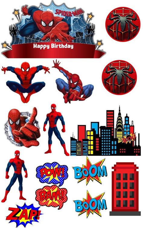 Toppers Cake Spiderman Spiderman Cake Happy Birthday Spiderman