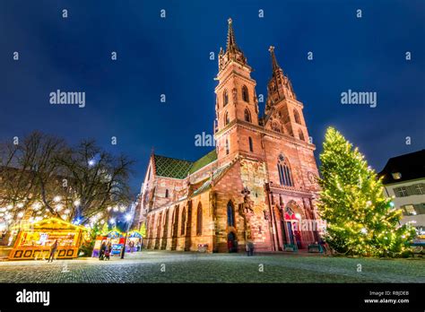 Basel Switzerland Christmas Fairytale Market At Munsterplatz And