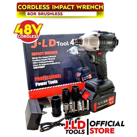 Jual Jld 48s Cordless Impact Wrench 48v Bor Buka Baut Kunci 48 Volt Shopee Indonesia