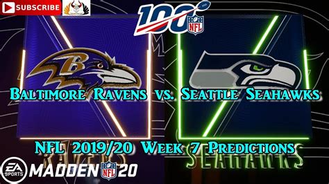 Baltimore Ravens Vs Seattle Seahawks NFL 2019 20 Week 7