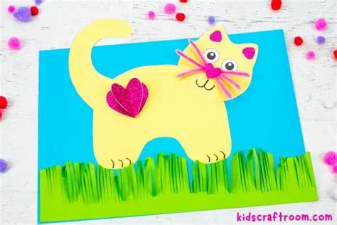 Valentine Cat Craft Free Printable Kids Craft Room