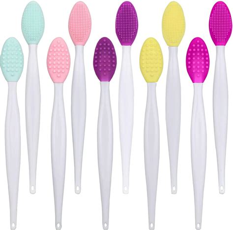 10 Pieces Double Sided Silicone Exfoliating Lip Brush Soft Cleaning Tool For Lips