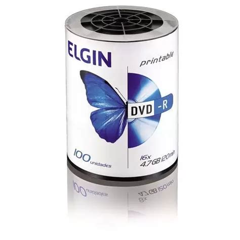 DVD R Gravável Printable 4 7GB Elgin Bulk C 100 UN Tebel Suprimentos