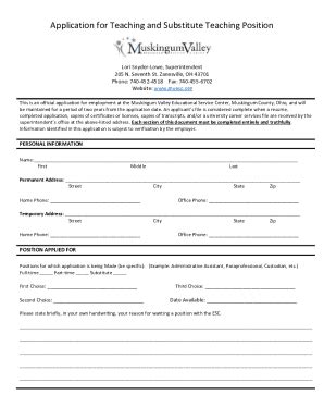 Fillable Online Application For Classified Position Fax Email Print