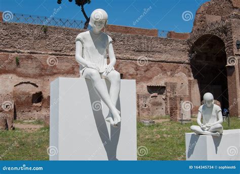 White Statues Decorate A Terrace Of Infinity In Villa Cimbrone Above