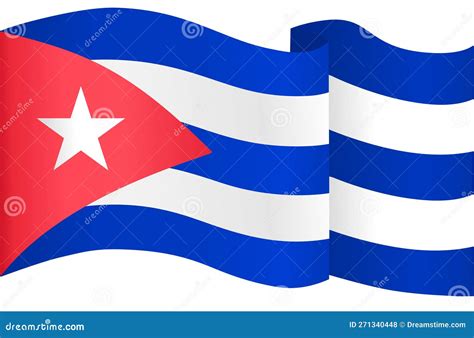 Cuba Flag Wave Isolated On Png Or Transparent Background Stock Vector