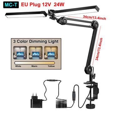 Newacalox 12v 24w Welding Lighting Desk Lamp 3 Colors Lighting Modes