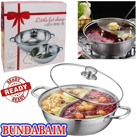 Jual Panci Shabu Sekat Cm Lh Cm Hot Pot Panci Steamboat Tutup