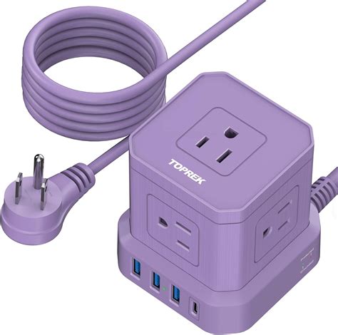 TOPREK Regleta de Alimentación Regletas Eléctricas con 1 USB C 3 USB