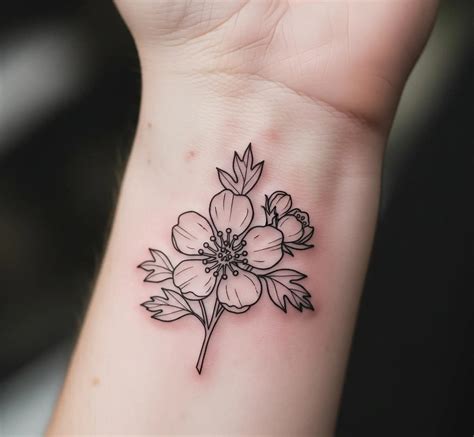 hawthorn flower tattoo 3