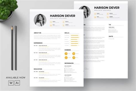 Resume Word Template Graphic by NanoAgency · Creative Fabrica