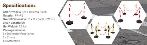 Goplus 6 Pack 34Delineator Post Cone Traffic Cones Safety Barrier