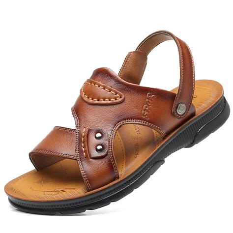 New Men S Sandals Leather Casual Leather Sandals Summers Men