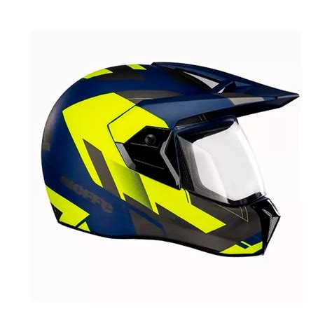 Capacete Bieffe Sport React Azul Fosco E Amarelo Sbs Motos