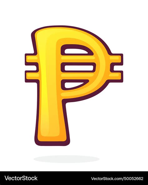 Golden peso sign philippine currency symbol Vector Image