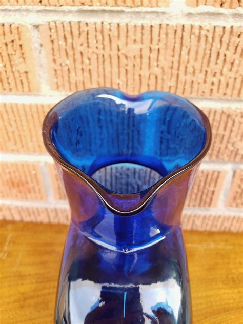 Blenko Cobalt Blue Water Bottle For Sale At 1stdibs Blanco Vase