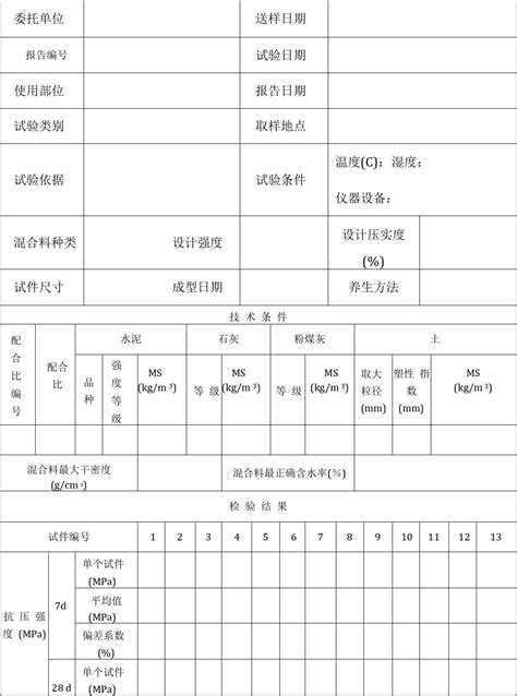 稳定土无侧限抗压强度试验报告word文档在线阅读与下载免费文档