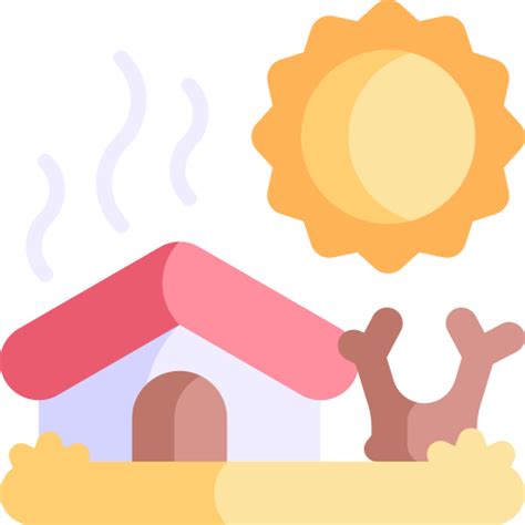 Icono De Ola De Calor Kawaii Flat