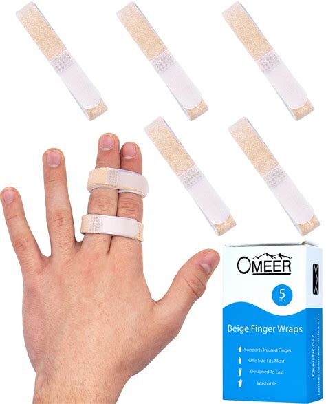 Omeer Pack Beige Buddy Tape Finger Straps With Padded No Slip Hook