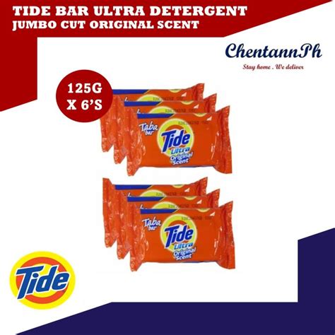 Set Of 6 Tide Bar Ultra Original Scent Jumbo Cut Detergent Bar Soap