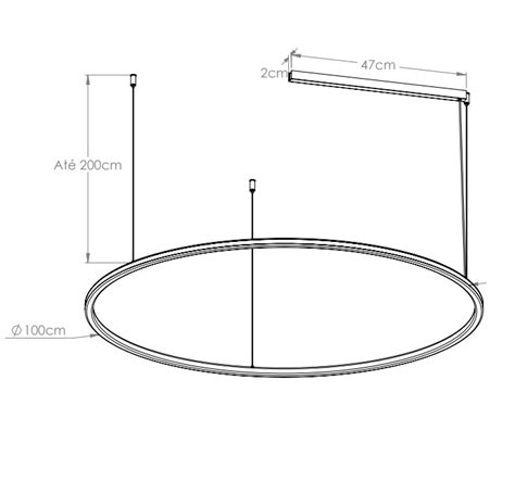 Pendente Led Ring Redondo Luz Externa K W Bivolt Cm Metal E