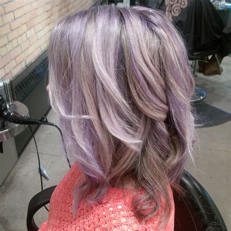 Lavender Highlights Blonde Hair