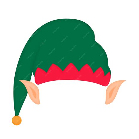 Premium Vector Elf Hat And Ears Santa Claus Helper Funny Selfie