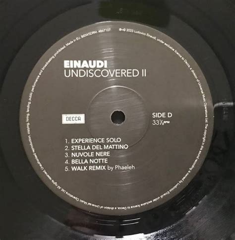 Ludovico Einaudi Undiscovered Vol Lp