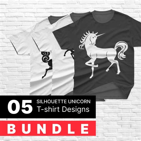 Silhouette Unicorn Svg T Shirt Designs Bundle Masterbundles