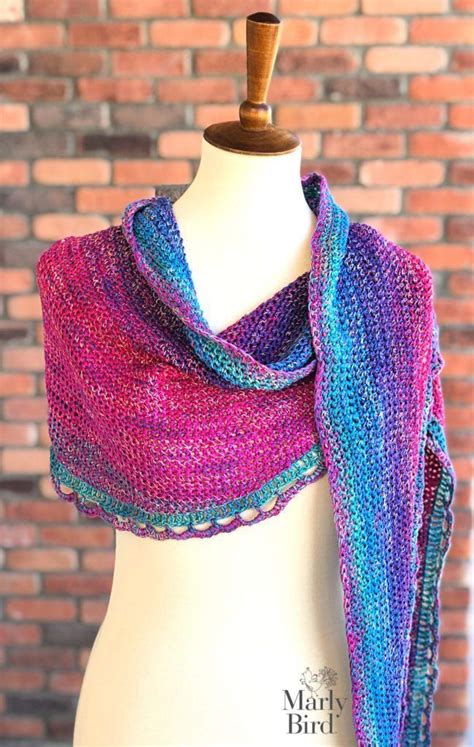 Free Crochet Pattern Rainbow Sprinkles Crescent Shawl By Marly Bird