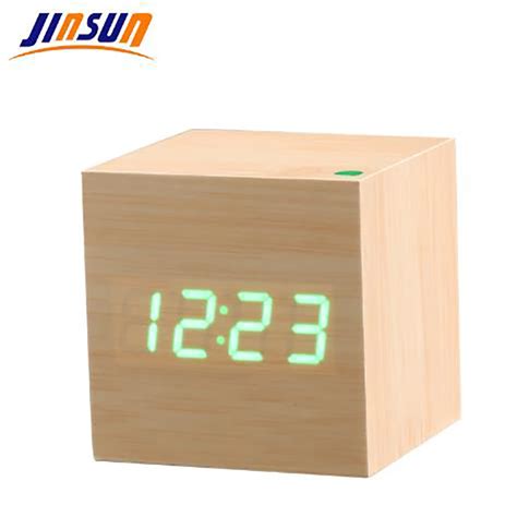 Jinsun Horloge De Bureau Moderne En Bois Blanc Horloge Carr E De Style