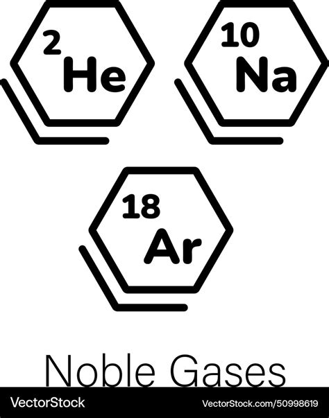 Noble Gases Royalty Free Vector Image Vectorstock