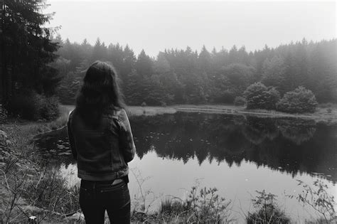 Imagen En Blanco Y Negro De Una Mujer Triste Foto Gratis