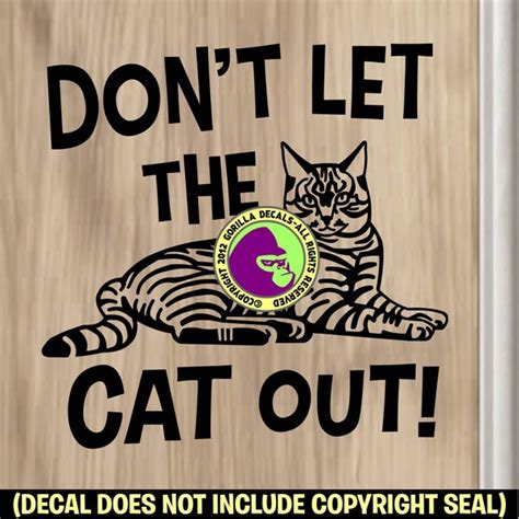 Keep The Door Closed Dont Let The Cats Out Png Etsy