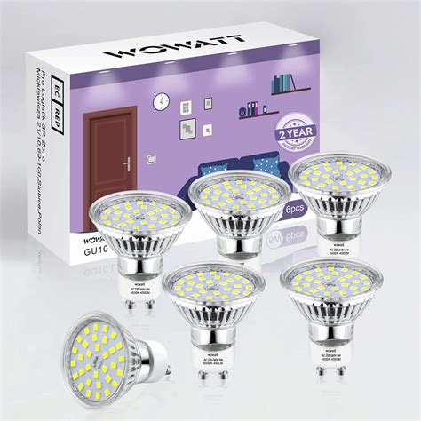 Wowatt X Gu Led Bulbs W Cool White K Spotlight Equivalent To